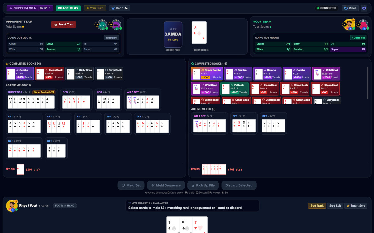 PlaySambaOnline Live Game Table HUD