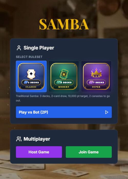 PlaySambaOnline Game Lobby