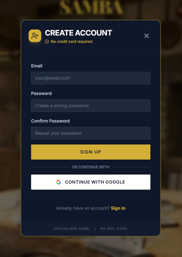 PlaySambaOnline Free Account Creation